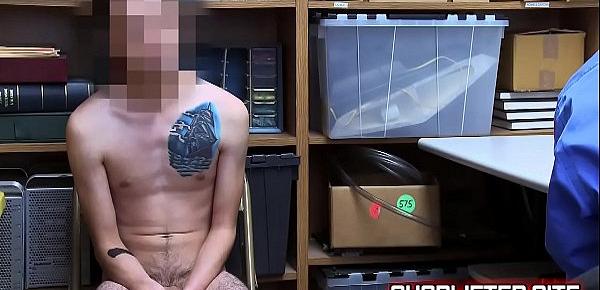  Excited Police Lady Gets Boy Hard In Backroom